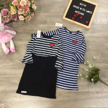 áo kẻ váy 2 lớp -A10655